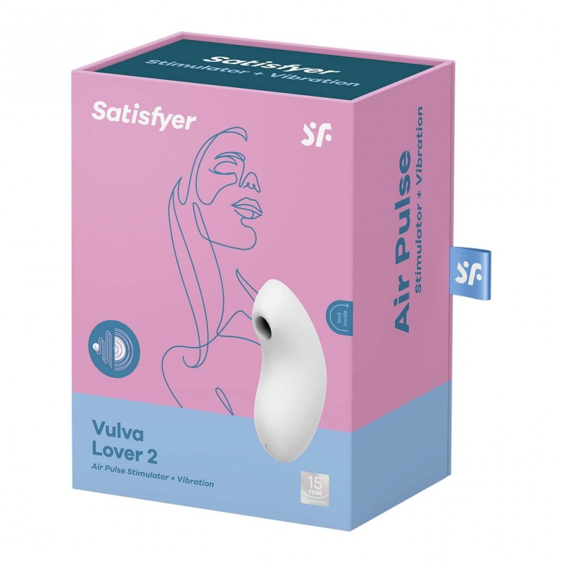 Satisfyer Vulva Lover 2 - léghullámos csikló vibrátor (fehér) 64655 termék bemutató kép