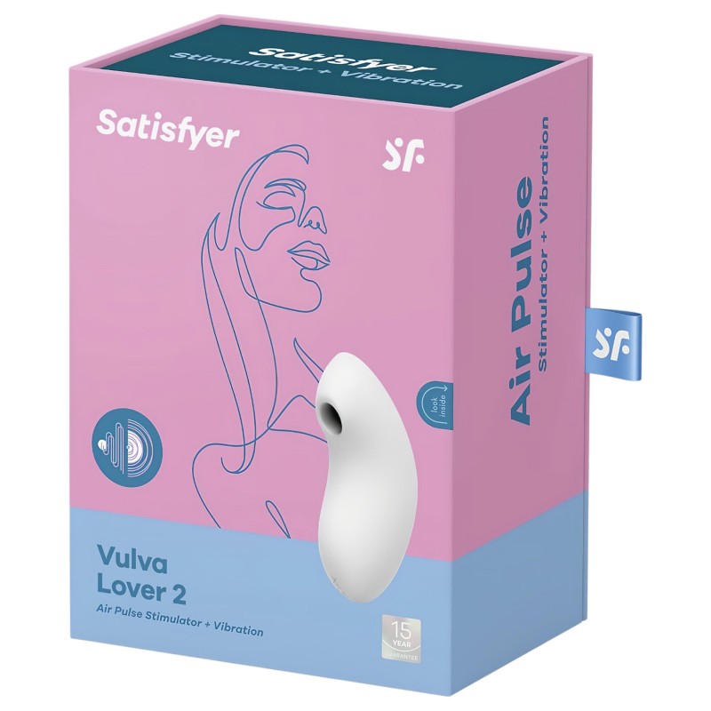 Satisfyer Vulva Lover 2 - léghullámos csikló vibrátor (fehér) 100716 termék bemutató kép