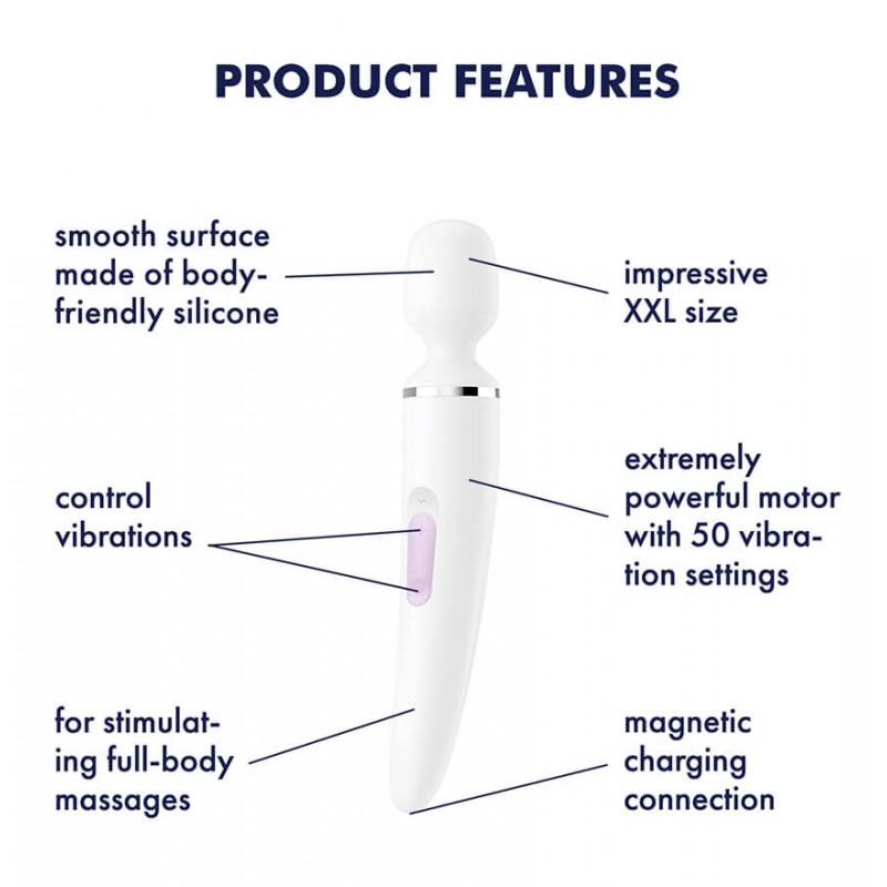 Satisfyer Wand-er Woman - vízálló masszírozó vibrátor (fehér) 91940 termék bemutató kép