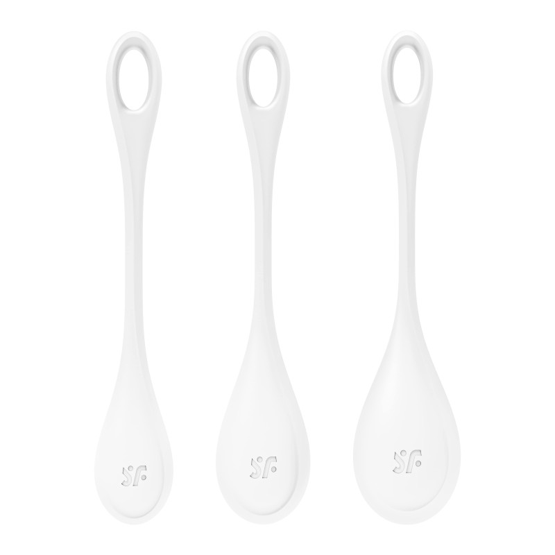 Satisfyer Yoni Power 1 - gésagolyó szett - fehér (3 részes) 48673 termék bemutató kép