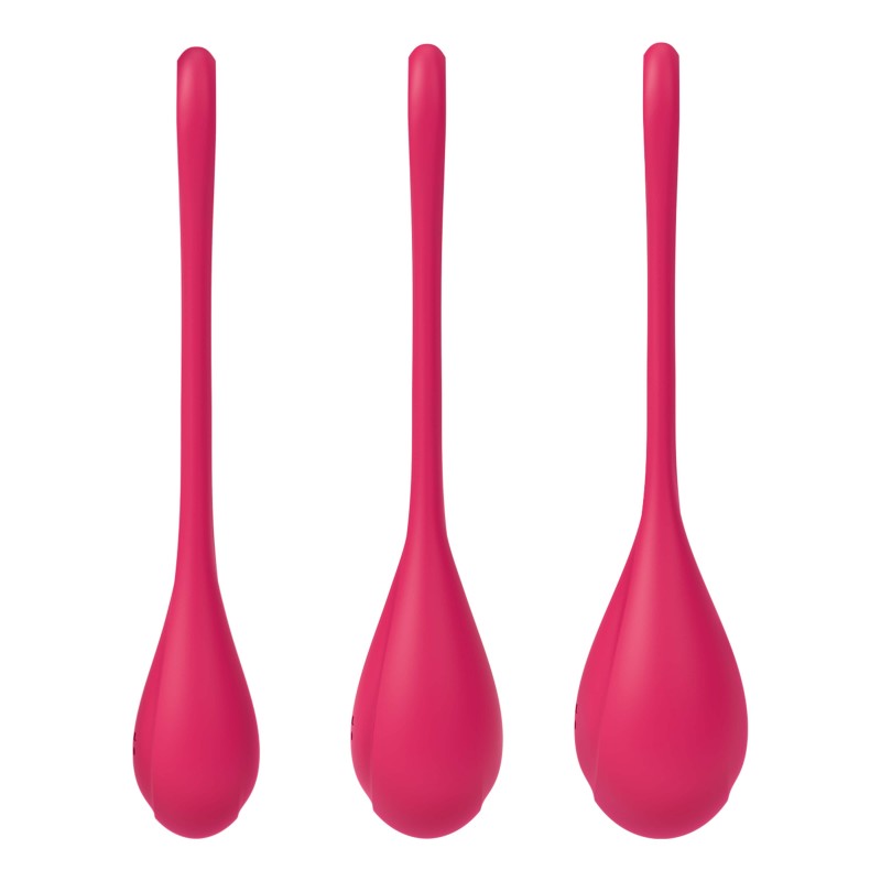 Satisfyer Yoni Power 1 - gésagolyó szett - piros (3 részes) 48676 termék bemutató kép