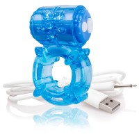 Screaming O BigO - akkus, csillagos, vibrációs péniszgyűrű (kék) 53226 termék bemutató kép