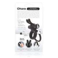 Screaming O Ohare - akkus, nyuszis, vibrációs péniszgyűrű (fekete) 53188 termék bemutató kép