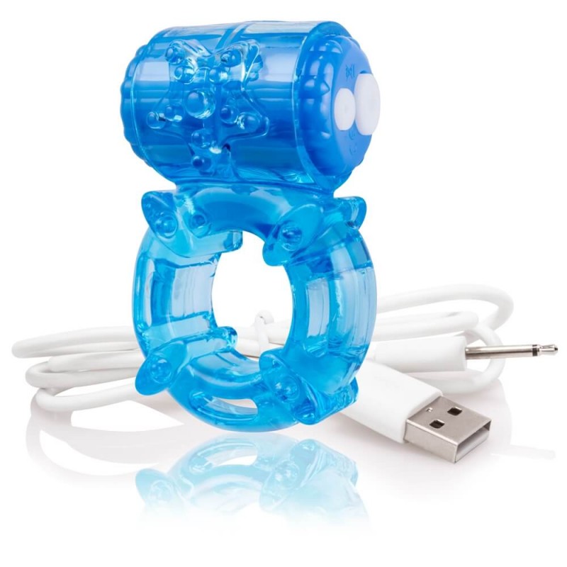 Screaming O BigO - akkus, csillagos, vibrációs péniszgyűrű (kék) 81940 termék bemutató kép