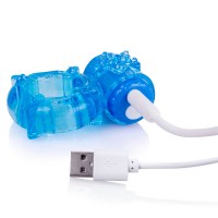 Screaming O BigO - akkus, csillagos, vibrációs péniszgyűrű (kék) 81941 termék bemutató kép