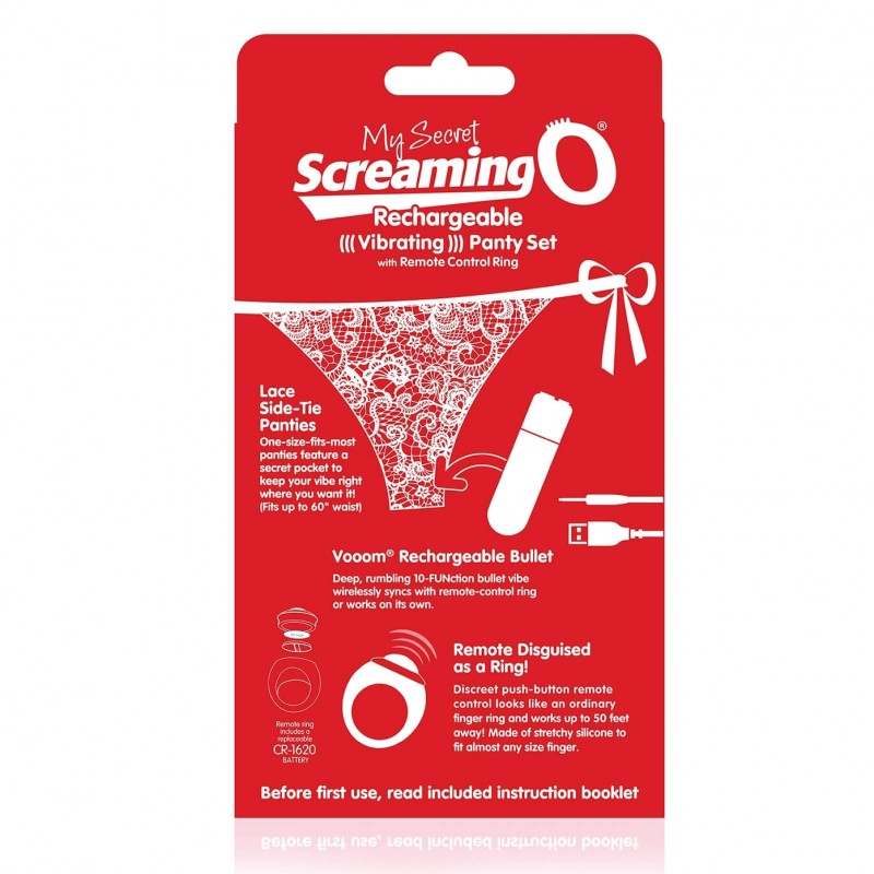 Screaming O Panty Set - vibrációs tanga - piros (S-L) 80334 termék bemutató kép