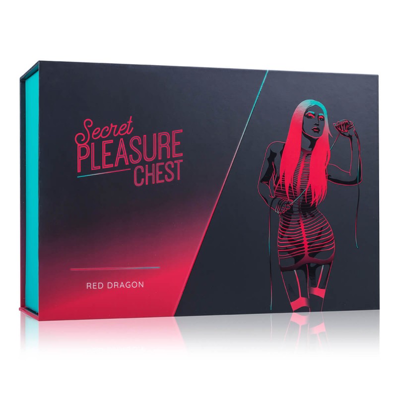 Secret Pleasure Chest - haladó BDSM készlet - 10 részes (piros) 74597 termék bemutató kép