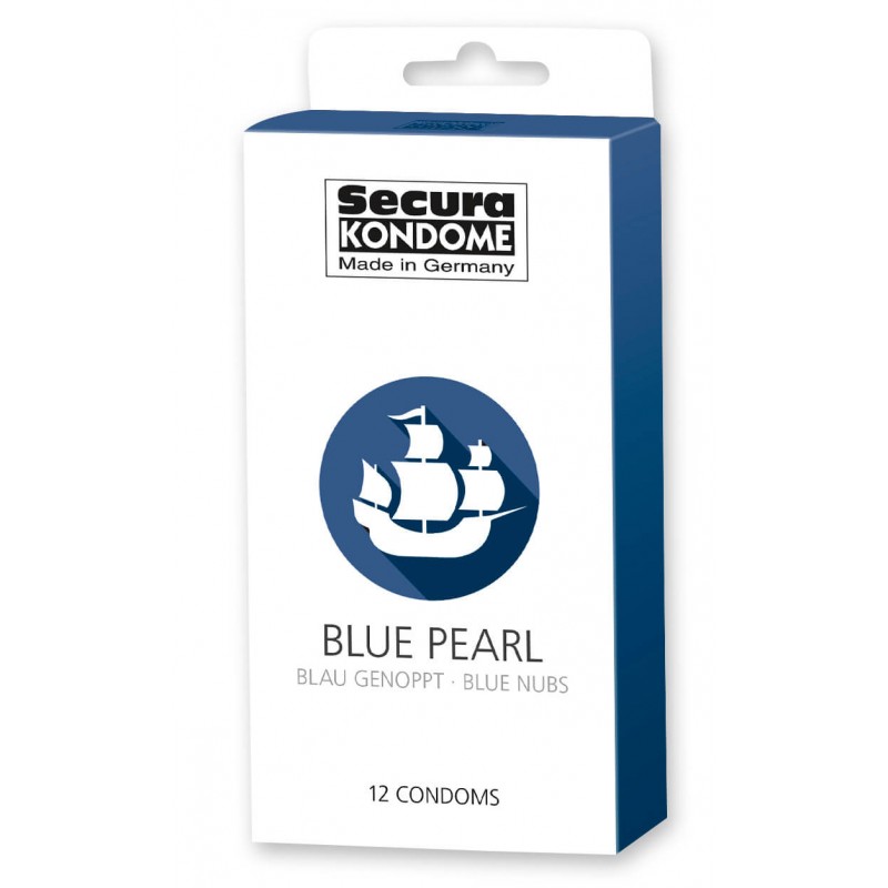 Secura Blue Pearl - gyöngyös kék óvszerek (12db) 66854 termék bemutató kép