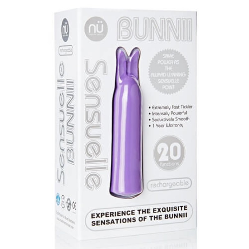 Sensuelle Bunnii - akkus, vízálló, nyuszis rúdvibrátor (lila) 29126 termék bemutató kép