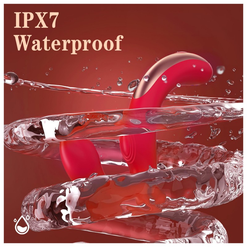 SEX HD Genie - G-pont és csiklóvibrátor (piros) 124882 termék bemutató kép