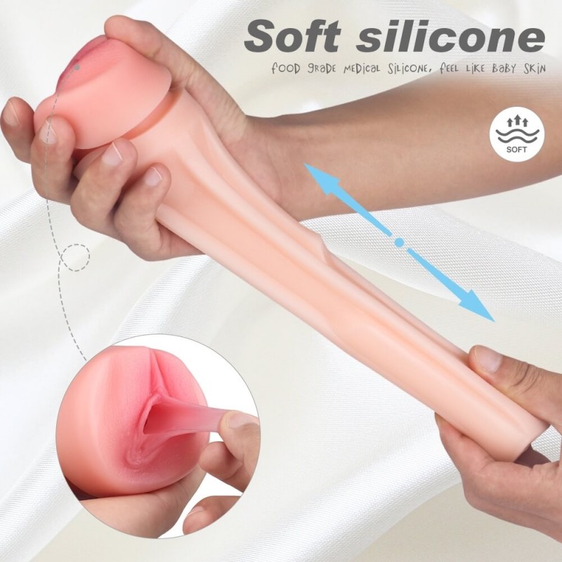 Sex HD Marcus - élethű műpunci tokban (fekete-natúr) 84777 termék bemutató kép