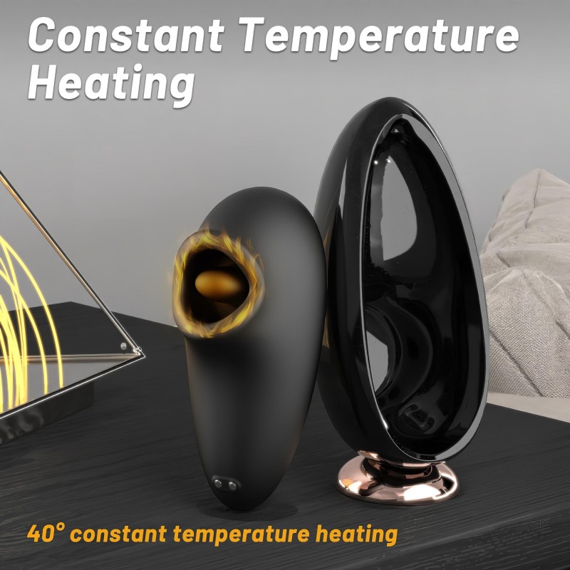 Sex HD Mirror - melegítő funkciós nyelves csiklóizgató vibrátor (fekete) 163261 termék bemutató kép