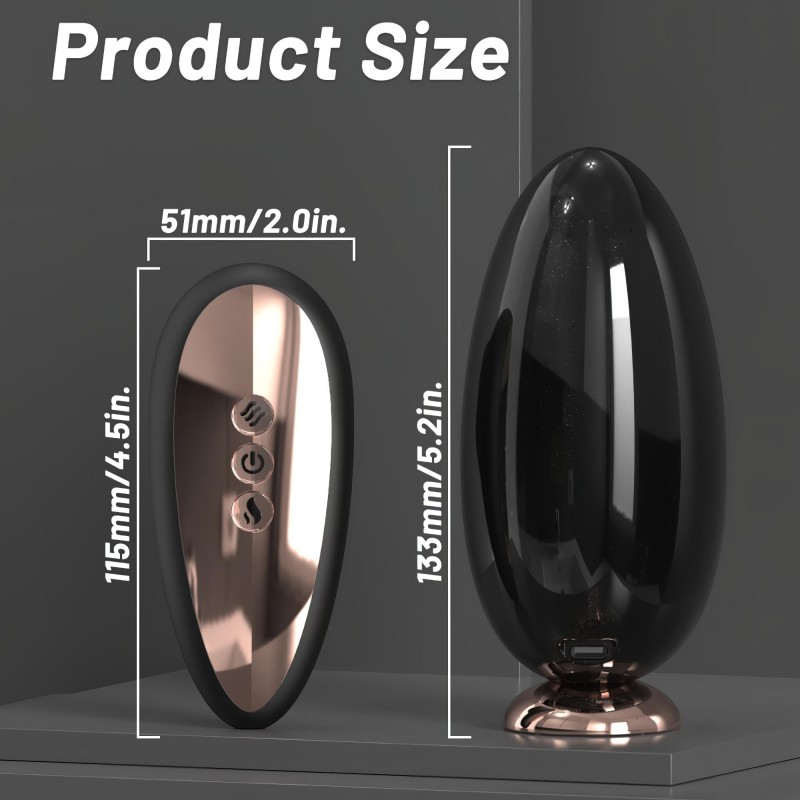 Sex HD Mirror - melegítő funkciós nyelves csiklóizgató vibrátor (fekete) 163262 termék bemutató kép