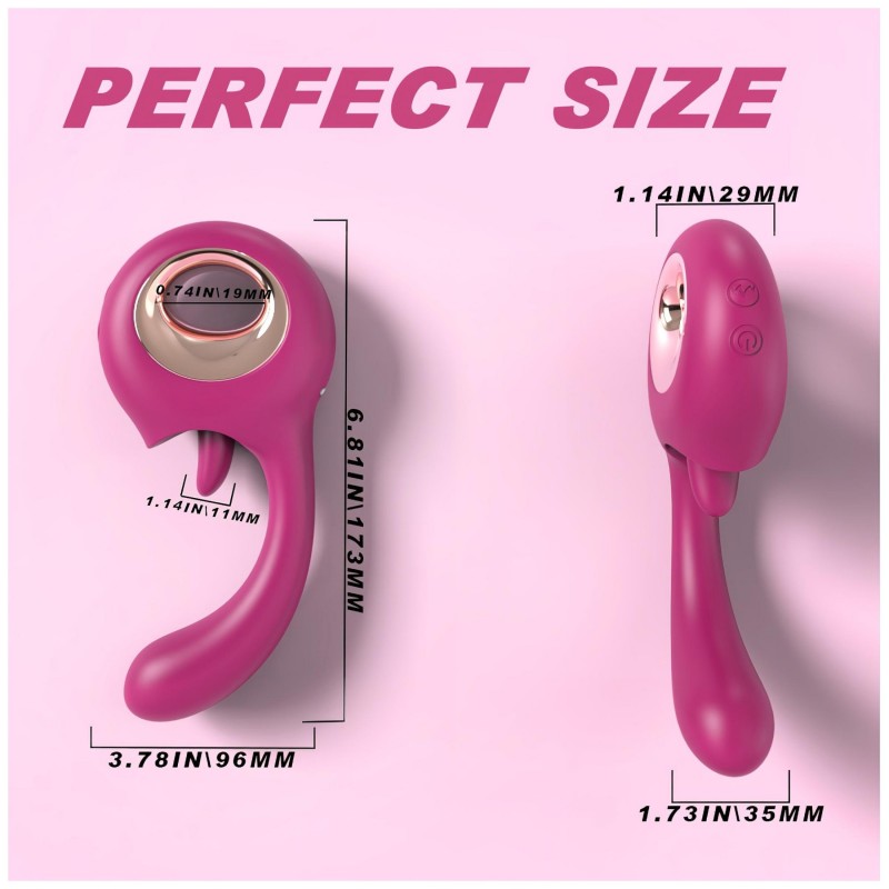 Sex HD - nyelves csiklóizgató és G-pont vibrátor (piros) 166353 termék bemutató kép