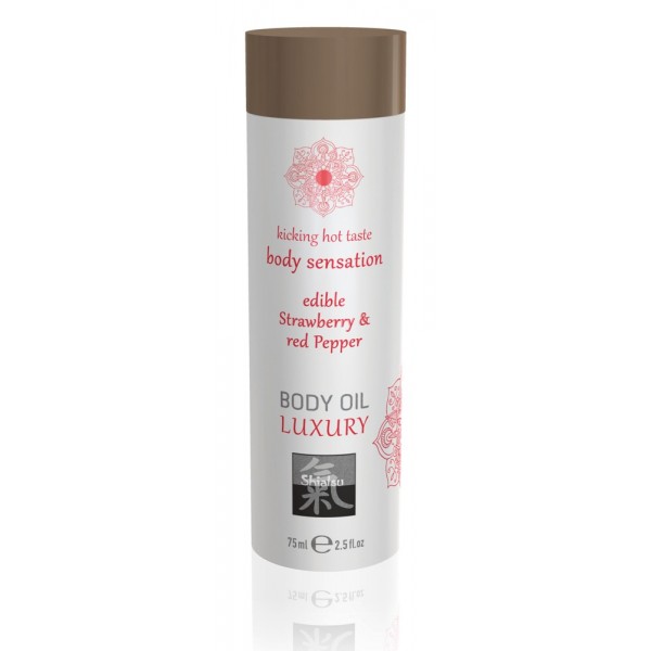 Shiatsu Luxury - ehető masszázsolaj - eper-vörösbors (75ml)