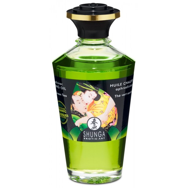 Shunga - melegítő masszázsolaj - zöld tea (100ml)