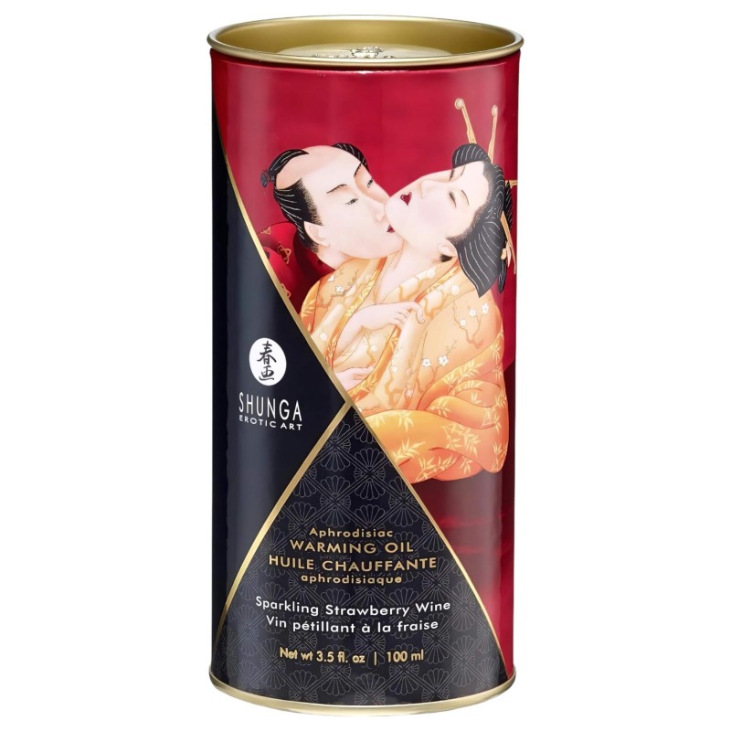 Shunga - melegítő masszázsolaj - pezsgő-eper (100 ml) 132540 termék bemutató kép