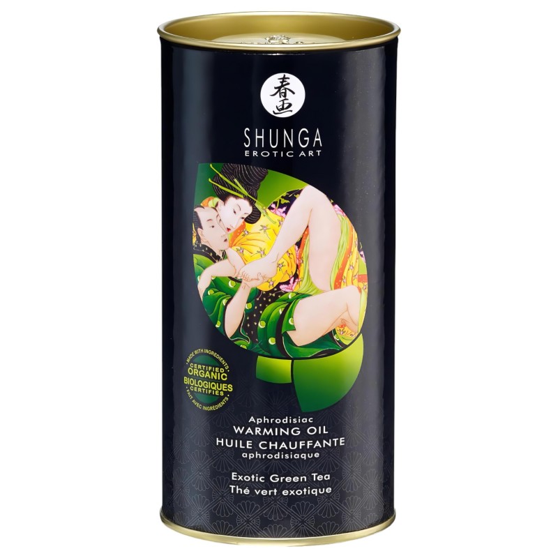 Shunga - melegítő masszázsolaj - zöld tea (100 ml) 129395 termék bemutató kép