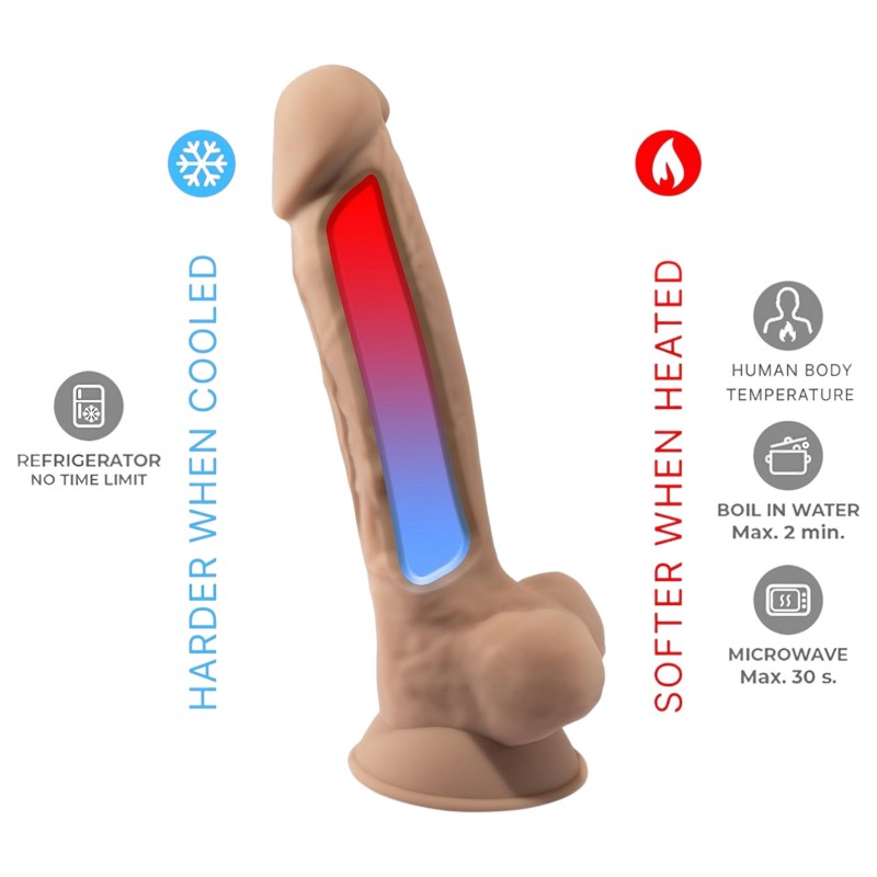 Silexd 7 - tapadókorongos dildó - 17,5 cm (natúr) 130646 termék bemutató kép