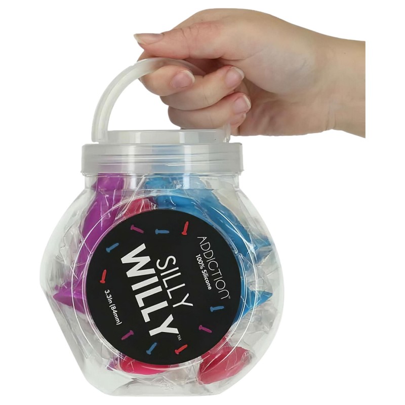 Silly Willy - tapadókorong szilikon dildó - 12 db (színes) 106533 termék bemutató kép