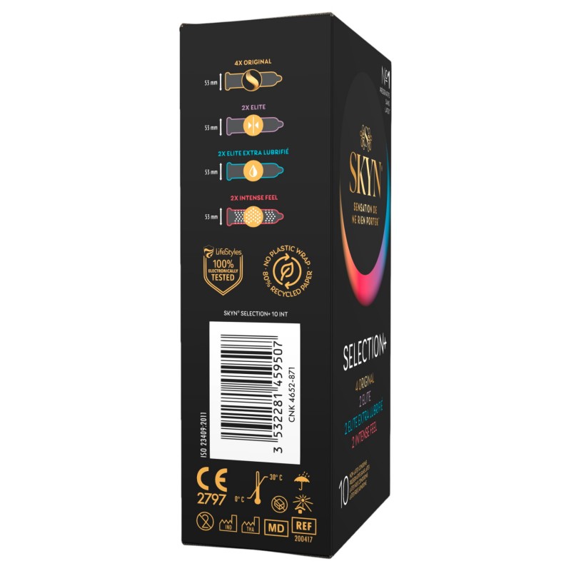 SKYN Selection+ - latexmentes óvszer válogatás (10 db) 152246 termék bemutató kép