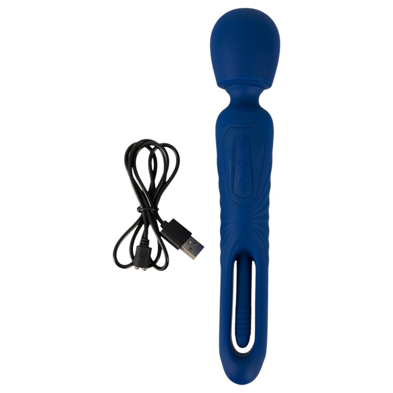 Smile - 2in1 nyelves wand masszírozó vibrátor (kék) 163428 termék bemutató kép