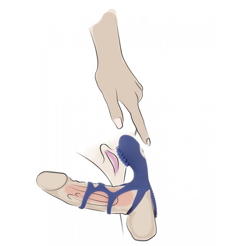 SMILE Couple - akkus, vibrációs péniszmandzsetta (kék) 30565 termék bemutató kép