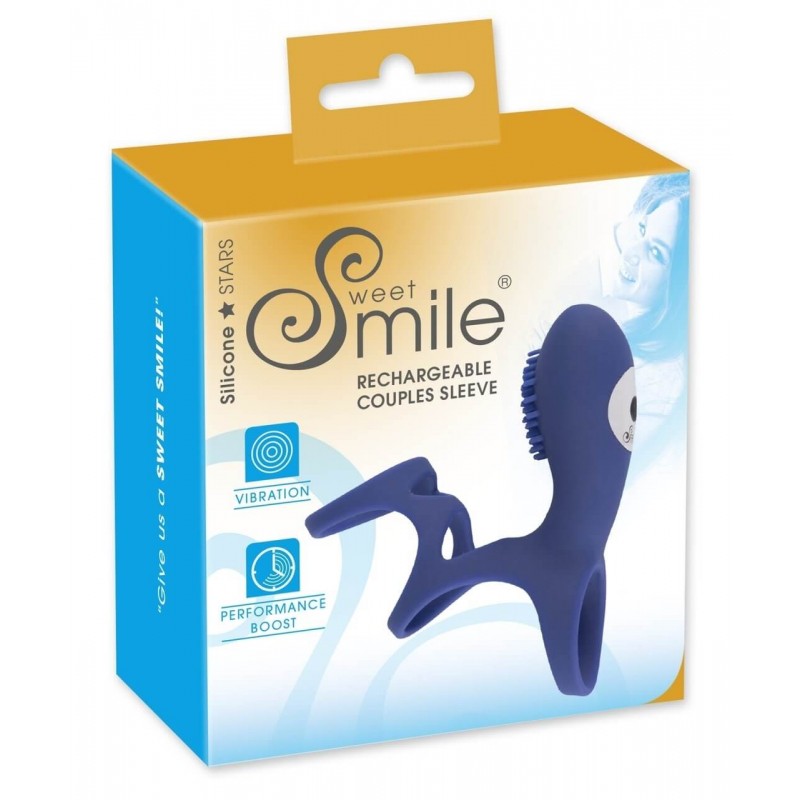 SMILE Couple - akkus, vibrációs péniszmandzsetta (kék) 30568 termék bemutató kép
