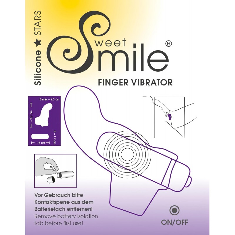 SMILE Finger - hullámos, szilikon csiklóizgató ujjvibrátor (lila) 157916 termék bemutató kép