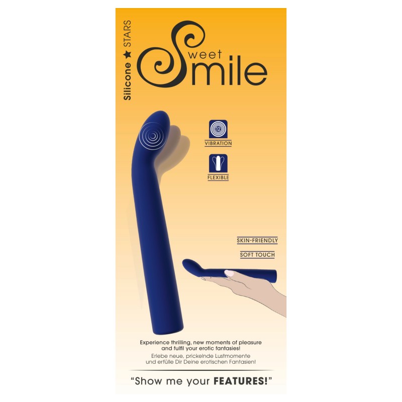 Smile - hajlítótt G-pont vibrátor (kék) 125540 termék bemutató kép