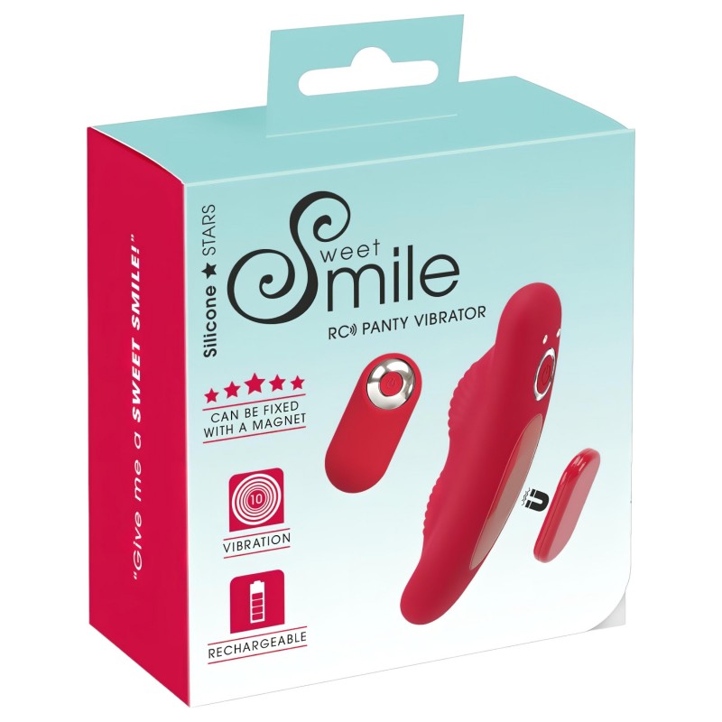 Smile - hordható akkus, rádiós bugyi vibrátor (piros) 150765 termék bemutató kép