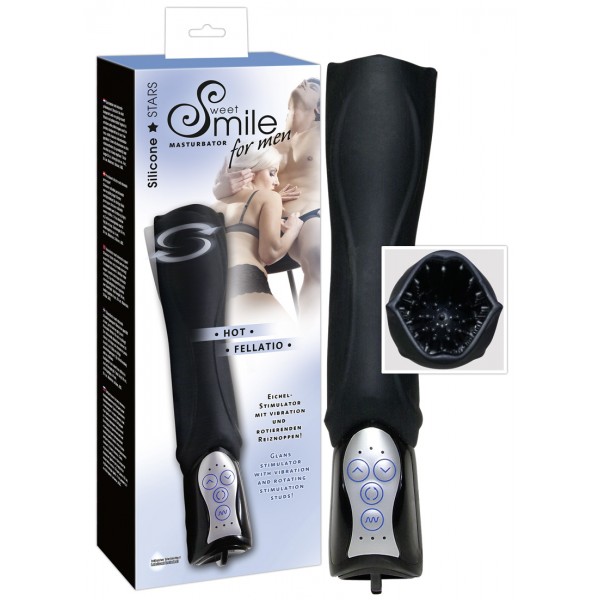 SMILE Hot Fellatio - forgó makk vibrátor (fekete)