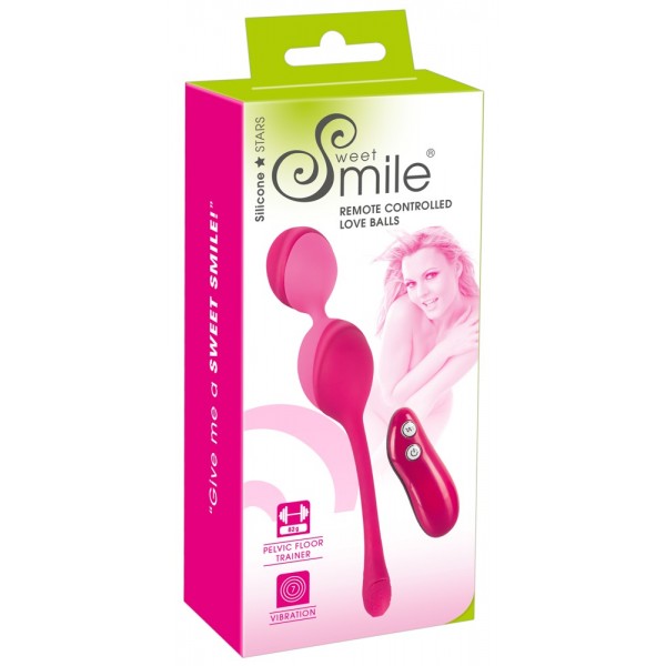 SMILE Love Balls - rádiós vibrációs tojás -82g (pink)