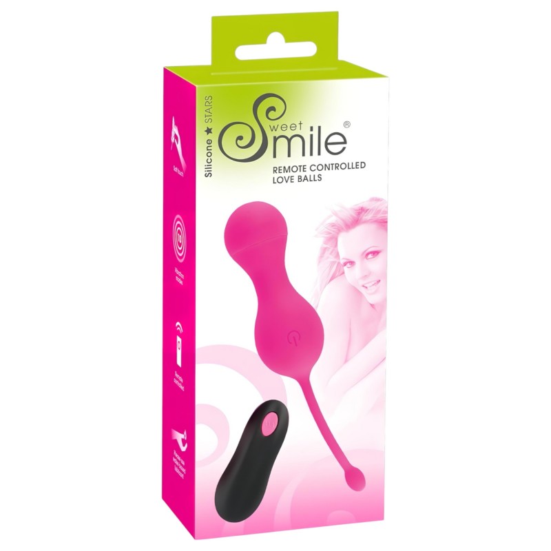 SMILE Love Balls - hordható akkus, rádiós vibrotojás (pink) 161591 termék bemutató kép