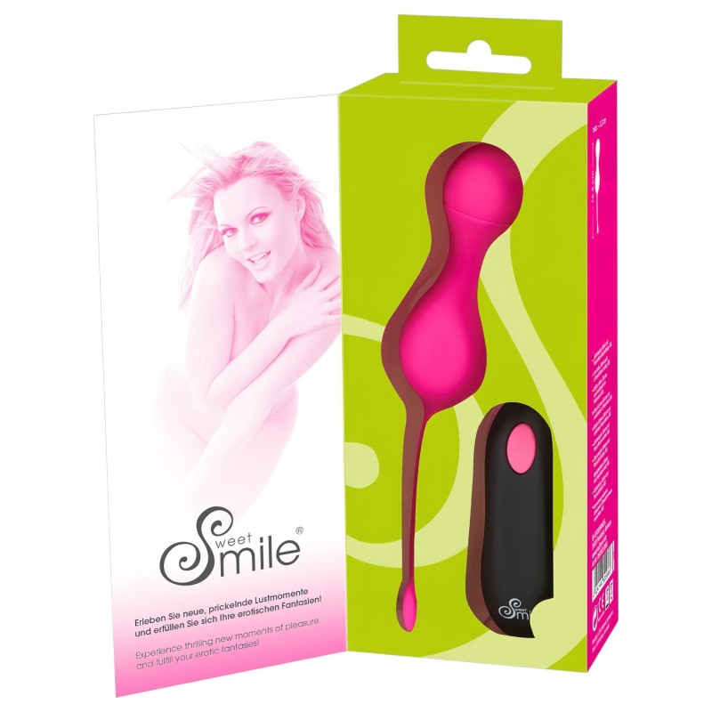 SMILE Love Balls - hordható akkus, rádiós vibrotojás (pink) 161592 termék bemutató kép