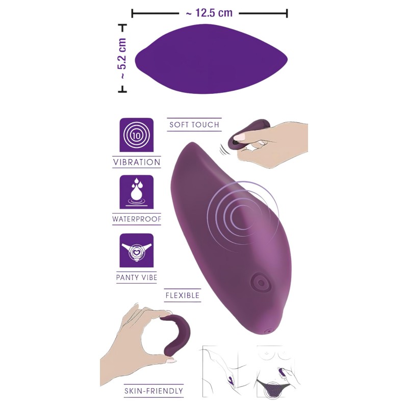 SMILE Panty - hordható akkus csikló vibrátor (lila) 150847 termék bemutató kép