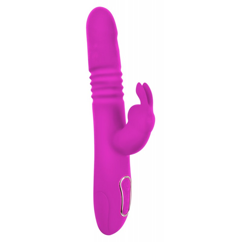 SMILE Rabbit - akkus, csiklókaros lökő-forgó vibrátor (pink) 67468 termék bemutató kép