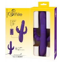 SMILE Triple - akkus, tripla karos, forgó-lökő vibrátor (lila) 67384 termék bemutató kép
