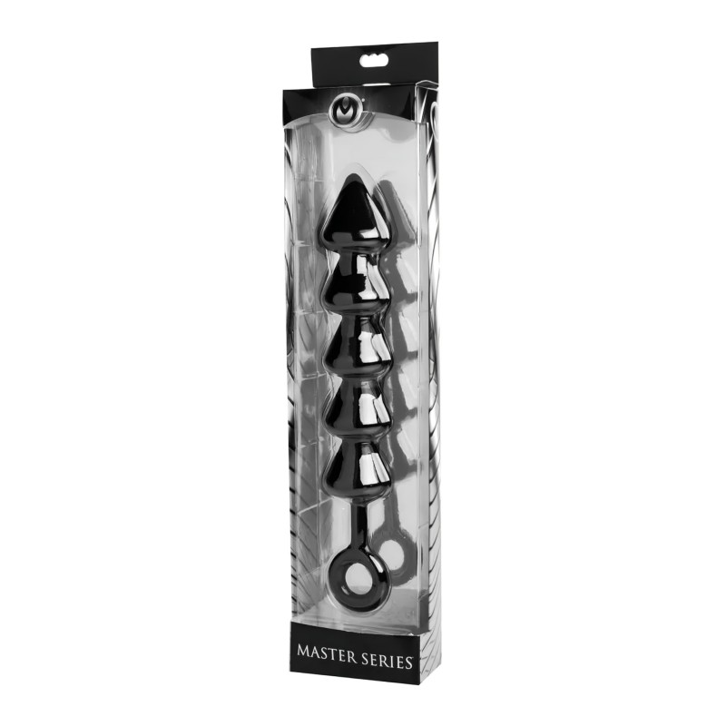 XR Brands - Spades - gyöngyös anál dildó (fekete) 106583 termék bemutató kép