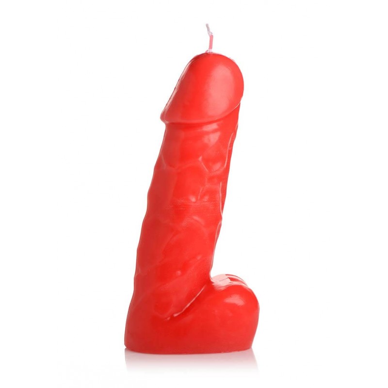 Spicy Pecker - gyertya pénisz herékkel - nagy (piros) 67017 termék bemutató kép