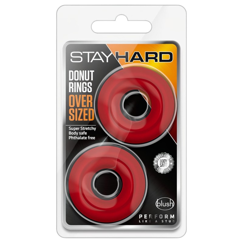 Stay Hard Donuts - péniszgyűrű szett (piros) 103630 termék bemutató kép