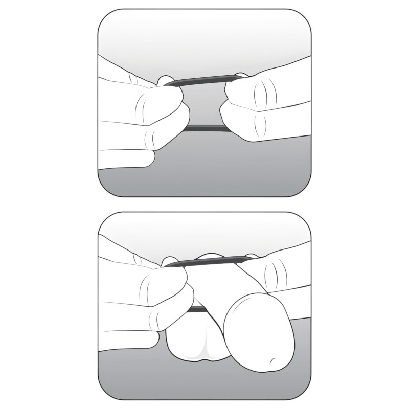 Stay Hard - péniszgyűrű szett (fekete) 123524 termék bemutató kép