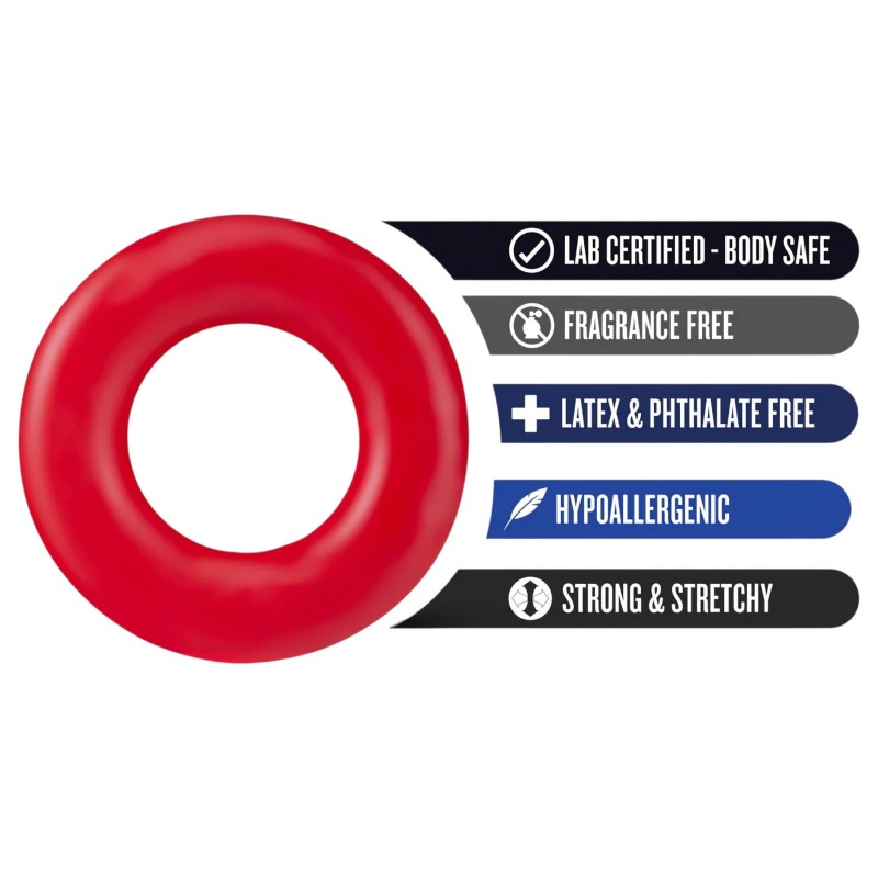 Stay Hard - péniszgyűrű szett (piros) 123522 termék bemutató kép