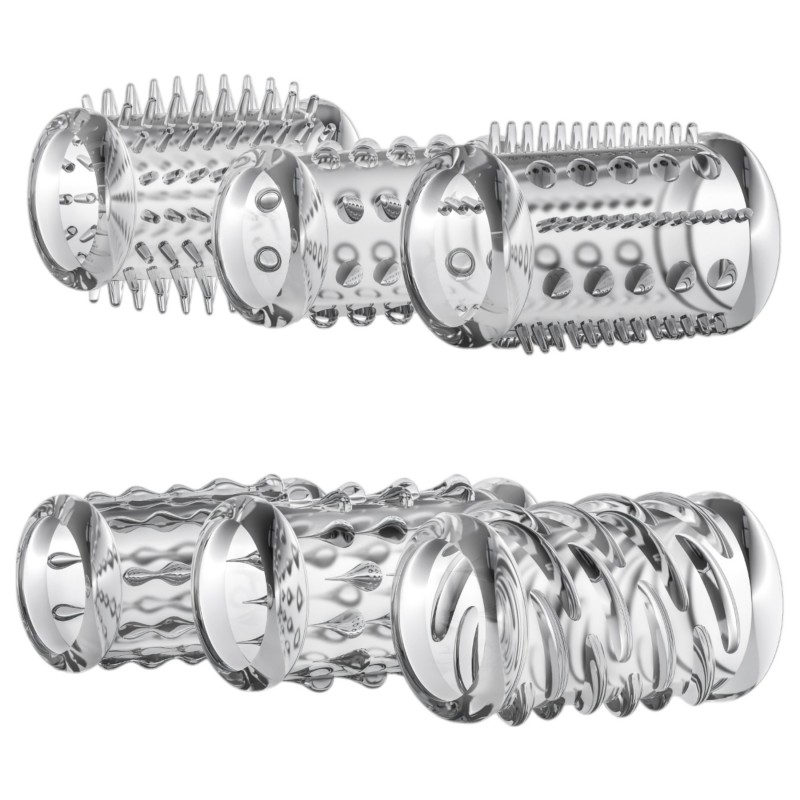 Stay Hard - péniszmandzsetta szett - átlátszó (6db) 107628 termék bemutató kép