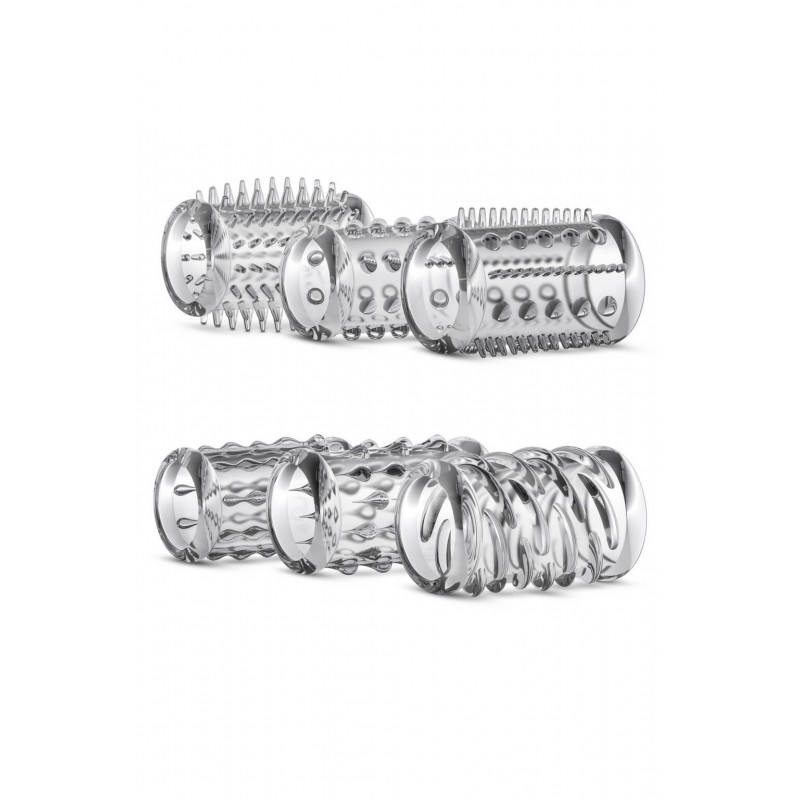 Stay Hard - péniszmandzsetta szett - átlátszó (6db) 72025 termék bemutató kép