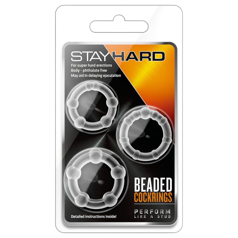 Stay Hard - változatos péniszgyűrű szett - 3 db (átlátszó) 134503 termék bemutató kép