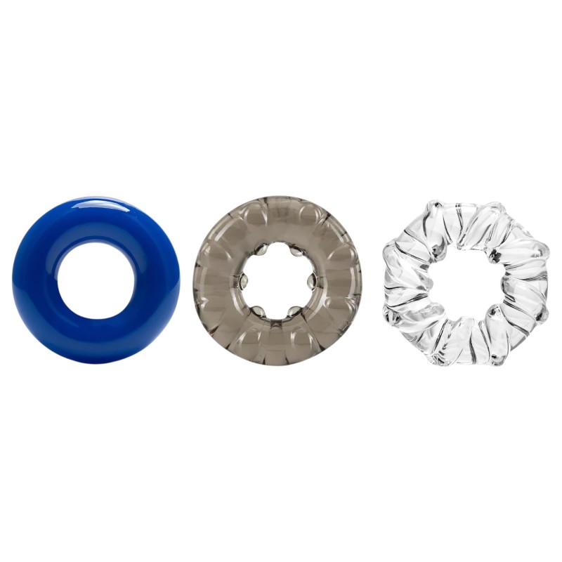 Stay Hard - változatos péniszgyűrű szett - 3db (színes) 123520 termék bemutató kép