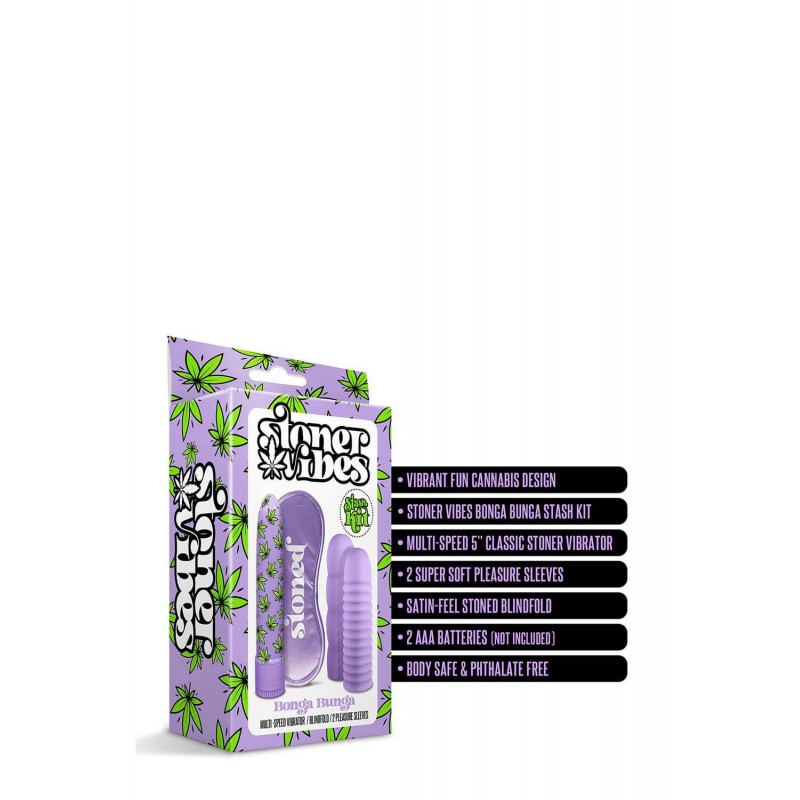 Stoner Bonga Bunga - rúd vibrátor szett (4 részes) - lila 59771 termék bemutató kép
