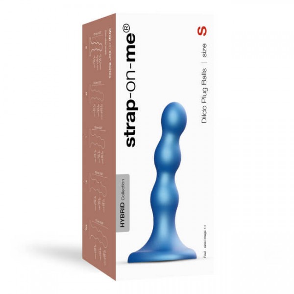 Strap-on-me Balls S - gömbös, tapadókorongos dildó (kék)