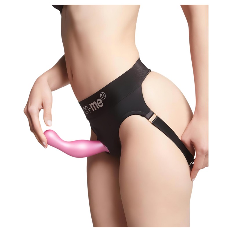 Strap-on-me Curvy M - hullámos, tapadókorongos dildó (pink) 113922 termék bemutató kép